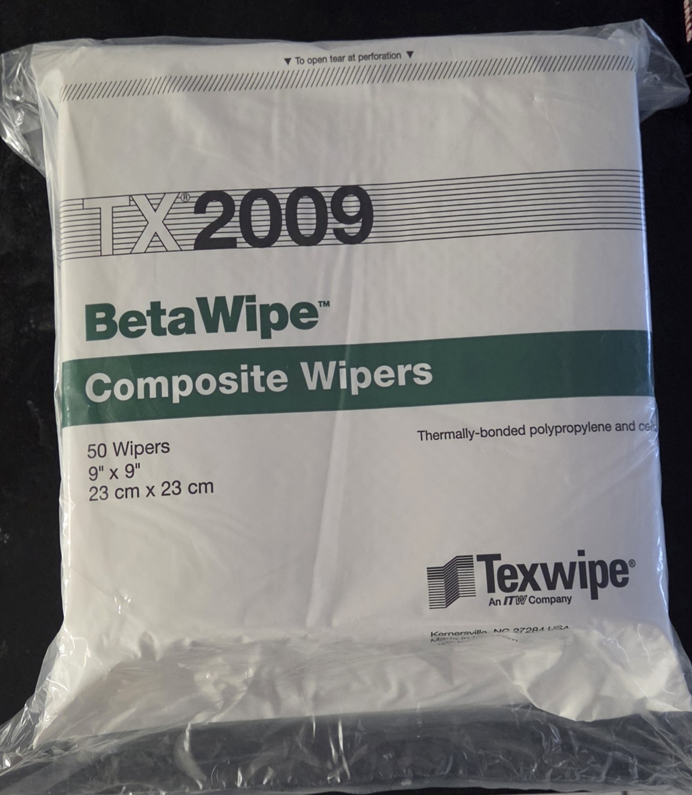 Texwipe TX2009 BetaWipe Composite Cleanroom Wipers 9×9 Polypropylene & Cellulose