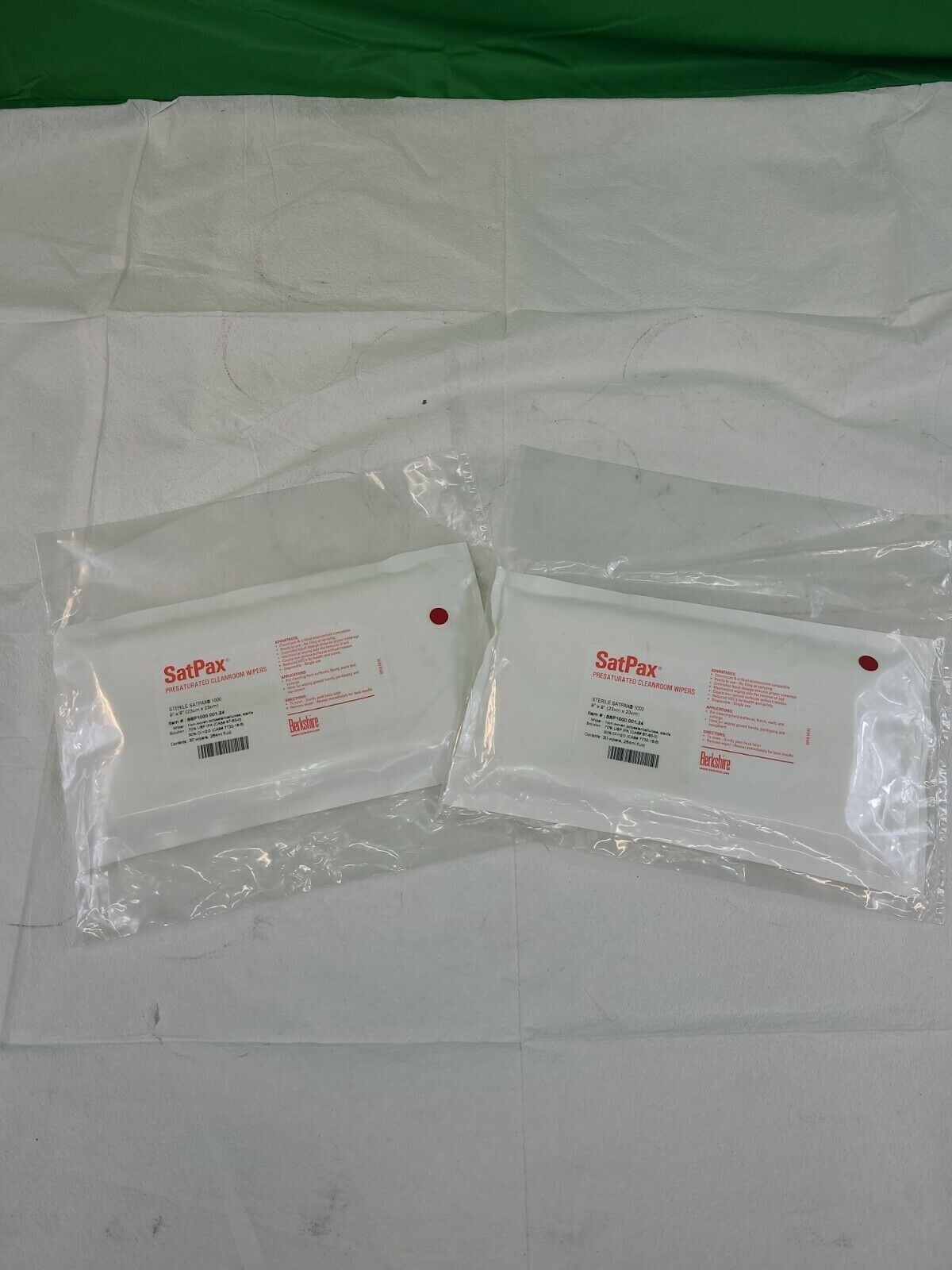 Berkshire SSP1000.001.24 Cleanroom Sterile Wipe-30 ct Pack-9″x9″-White-LOT OF 2