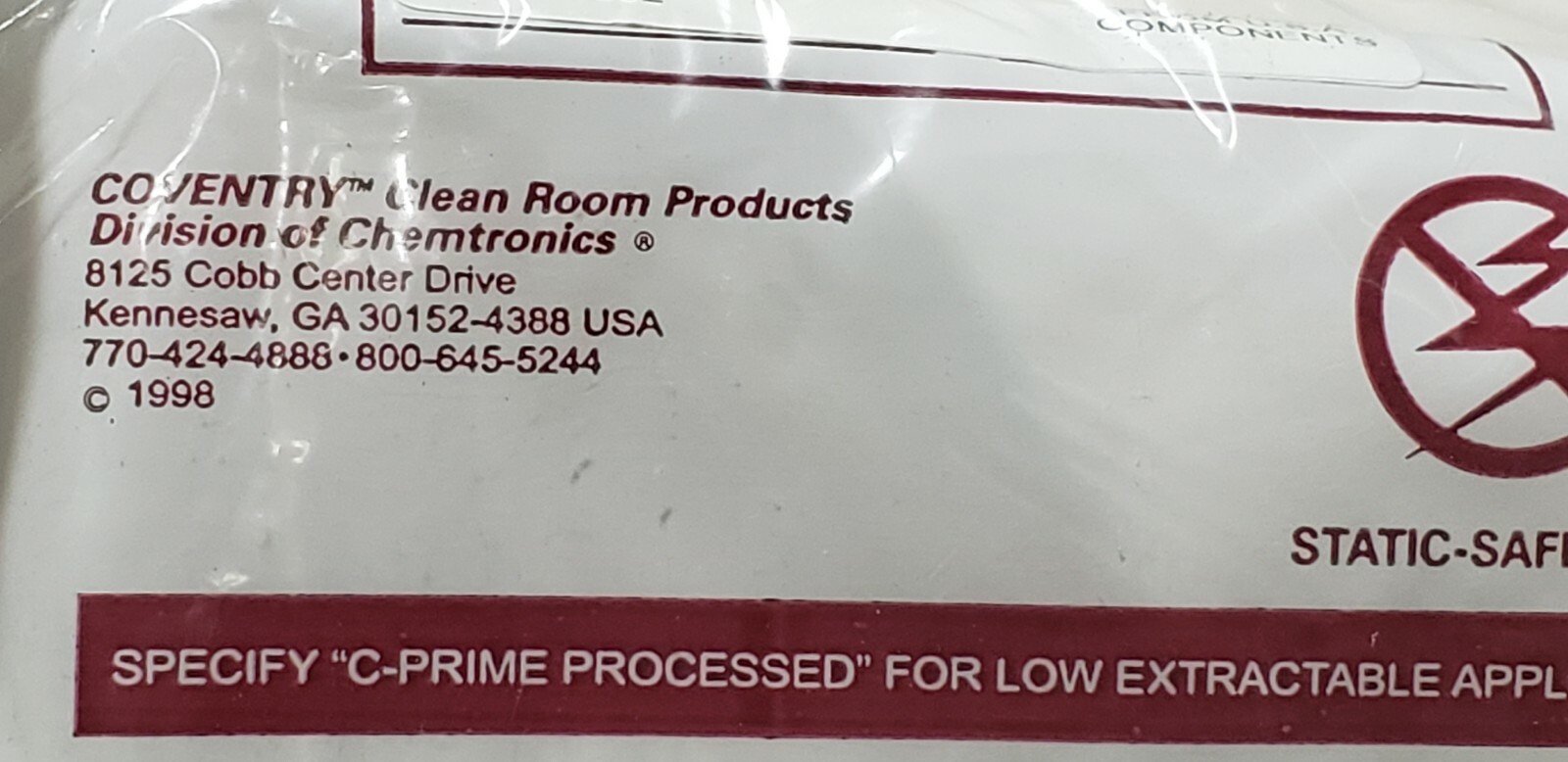 Chemtronics Coventry 20080 Swab,Cleanroom,Polyurethane/Foam,Pk500 White