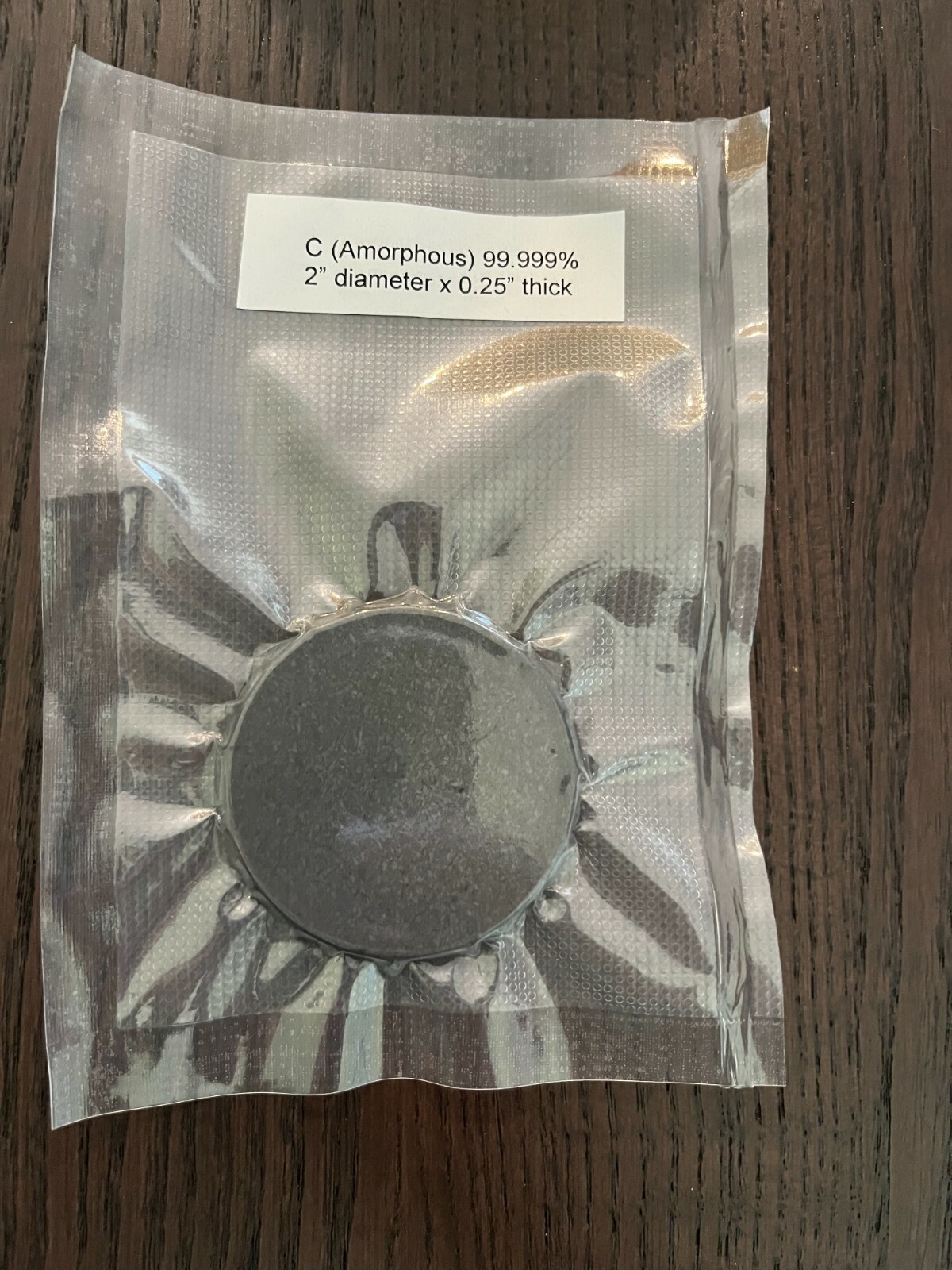 Sputtering Target, C amorphous 2″x.25″