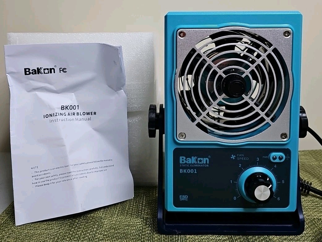 BAKON BK001 Ion Blower Anti-Static ESD Ionizing Fan for Electronics Repair NEW