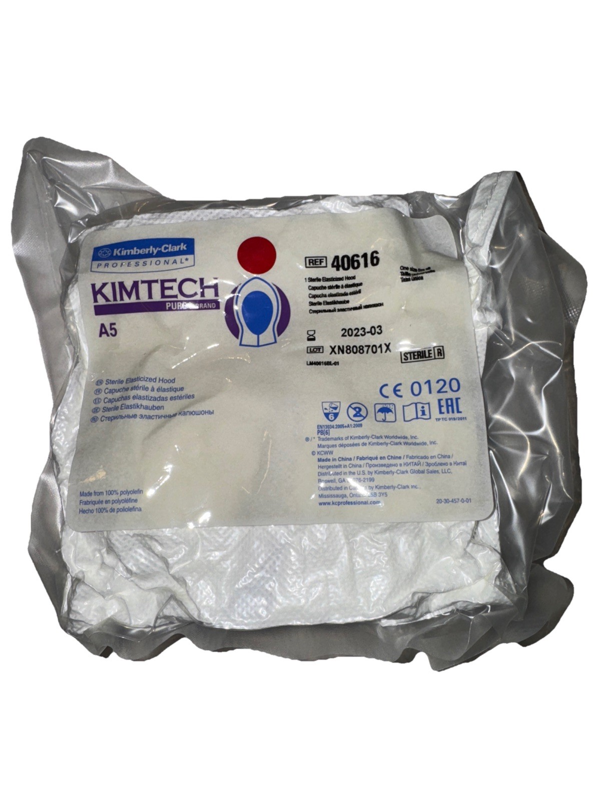 KIMTECH 40616 A5 Sterile Cleanroom Elasticized Disposable Hoods With Ties (1 EA)