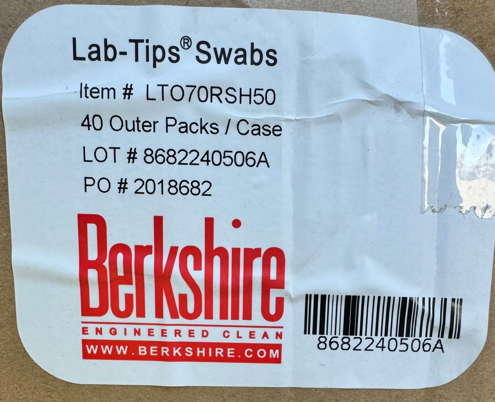 Berkshire LAB TIPS LTP70RSH50 Swab Polyester Laundered (40 Bags of 100 each)