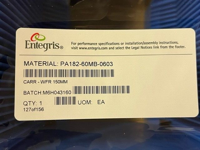 ENTEGRIS 150 mm (6 inch) Wafer Cassette, BLUE, PA182-60MB-0603, NEW.