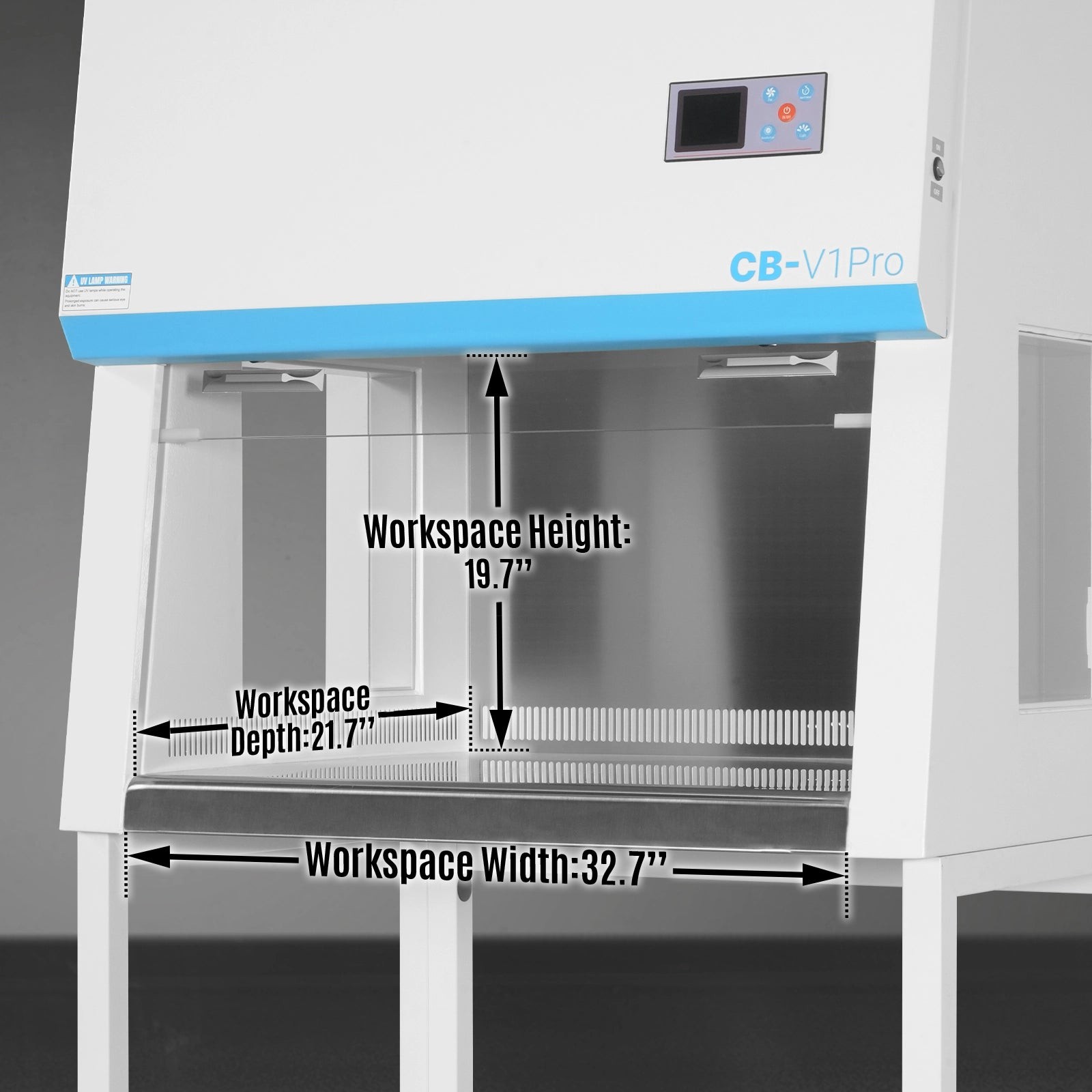 39” Vertical Laminar Flow Clean Bench With HEPA&UV, ISO Class 5, CB-V1Pro