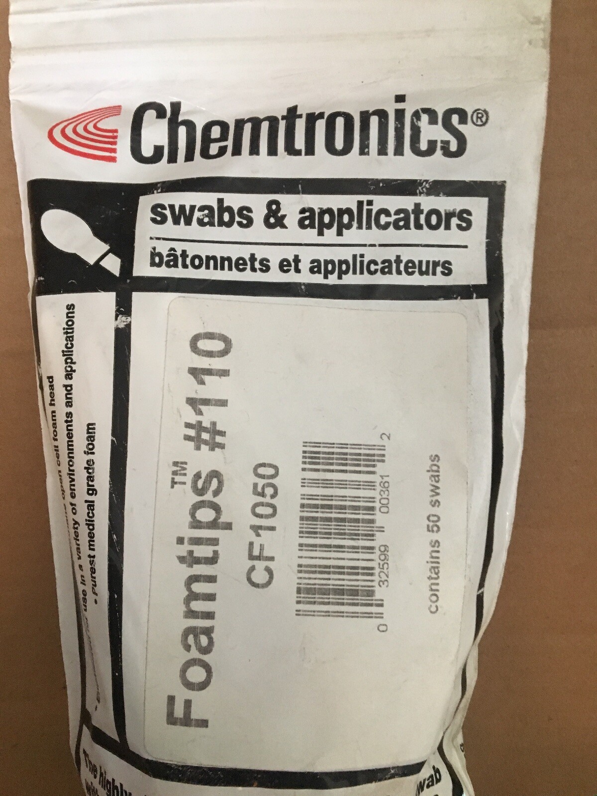 Chemtronics #110 FoamTip Swab Pure Medical Grade Lint Free Clean CF-1050 50 Pk