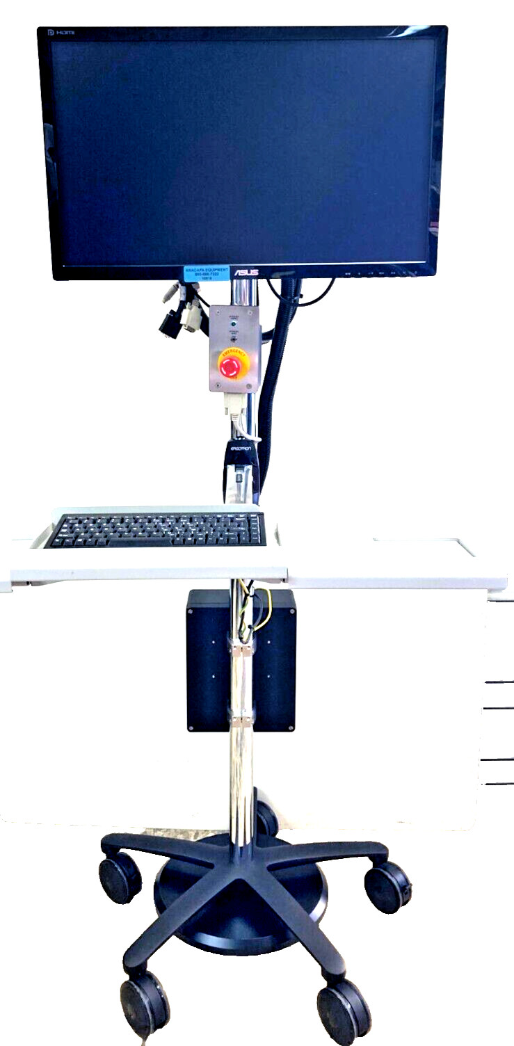 Ergotron Rolling Mobile Computer Cart Sit Stand Combo Extender Clean Room (10818