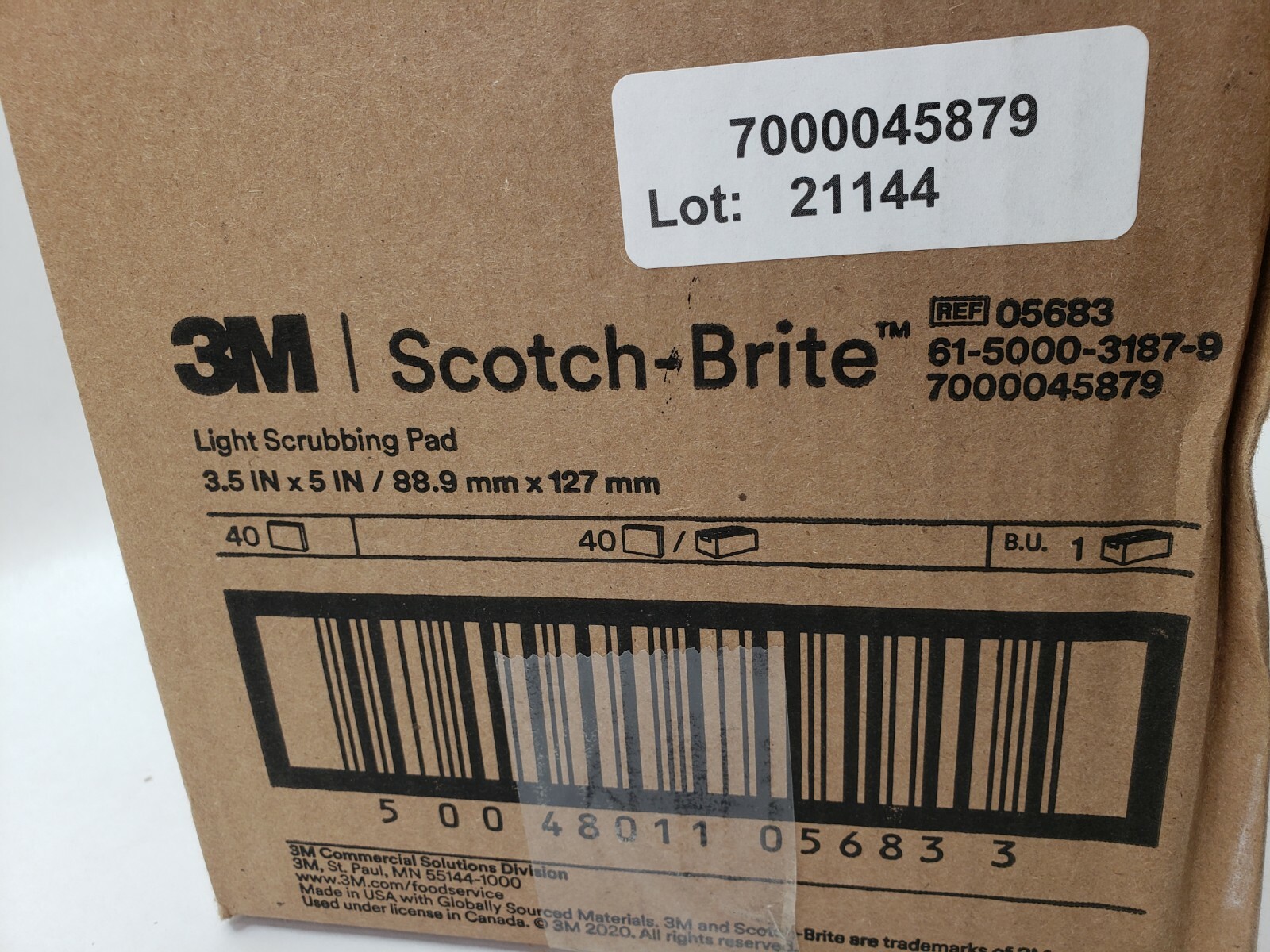 Scotch-brite Light Duty Scrubbing Pad 9030, 3.5 x 5, White, 40/Carton