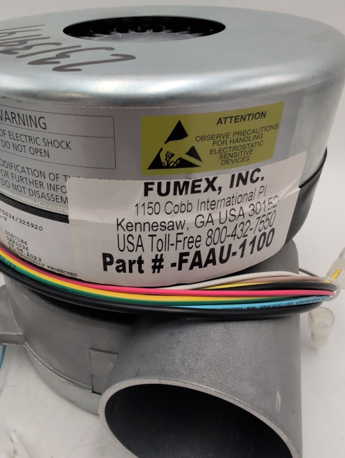 Fumex FAAU-1100 Industrial Fume Extractor Blower Fan Assembly 230VAC 1100W Used