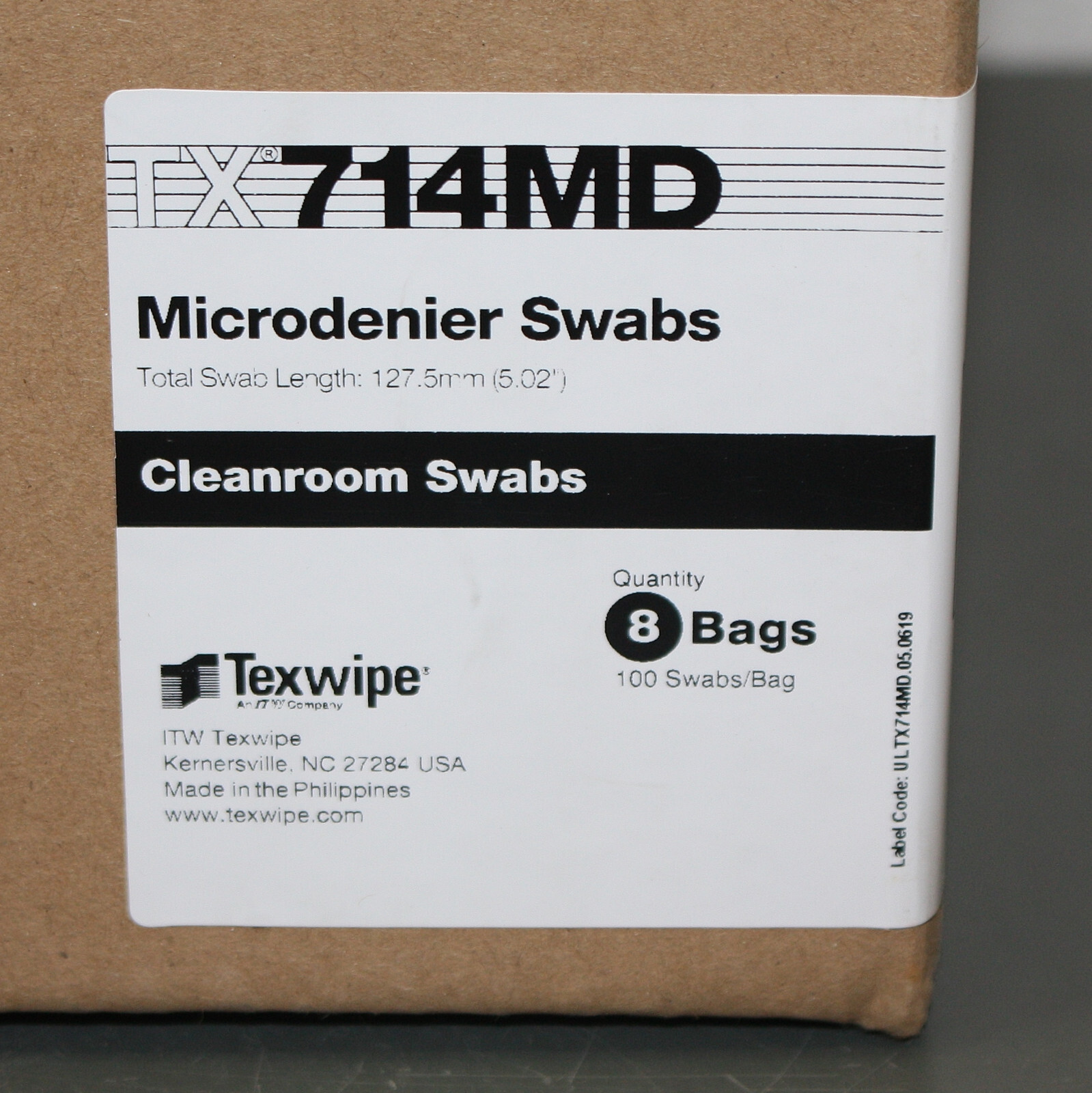 (800) Texwipe 5″ Microdenier Cleanroom Swabs TX714MD, Non-Sterile, Polyester Tip