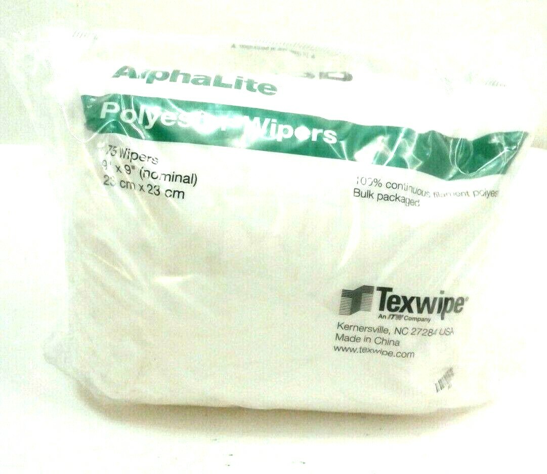 Texwipe TX1008B AlphaWipe Polyester Wipers – 9″X9″ – 2 Pks. 75 Count (150 Total)
