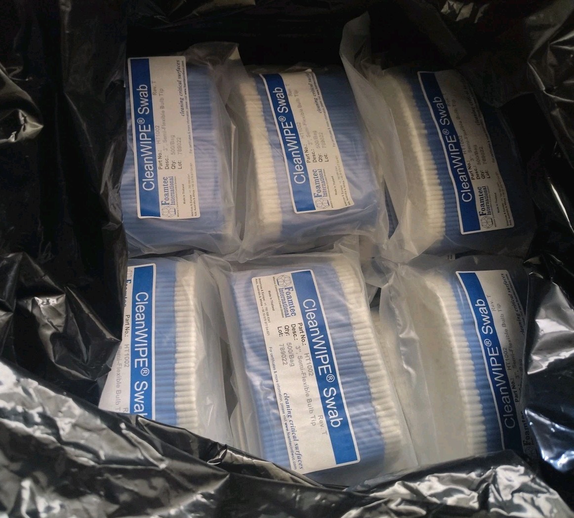 CleanWIPE Swab Foamtec 3″ 12,000ct Case HT1002 New Sealed Foamtec