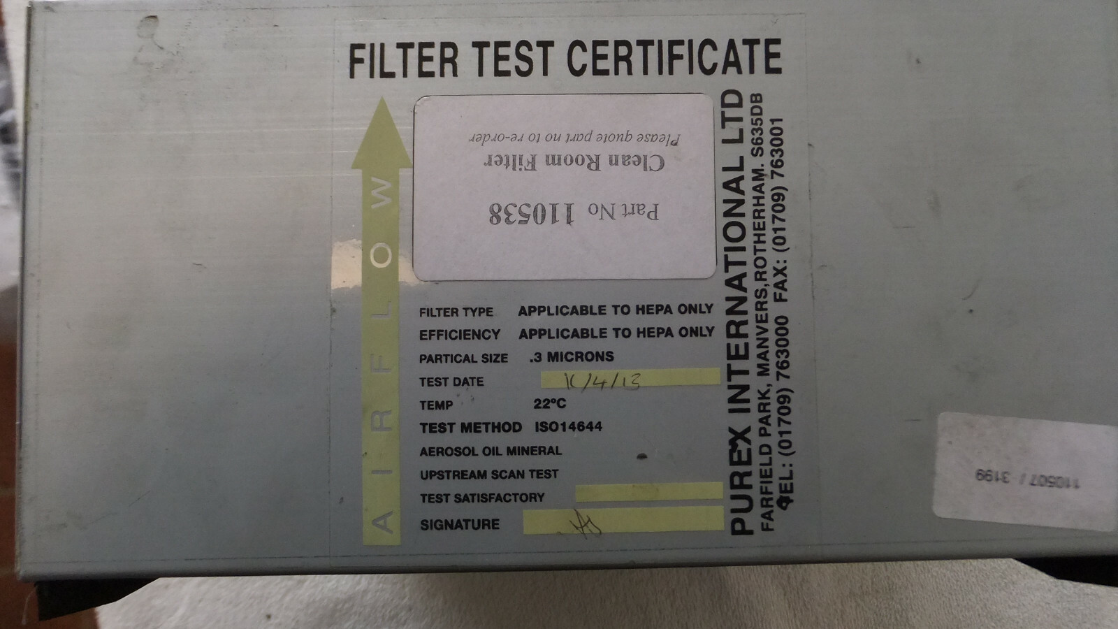Purex 110538 Clean Room Filter