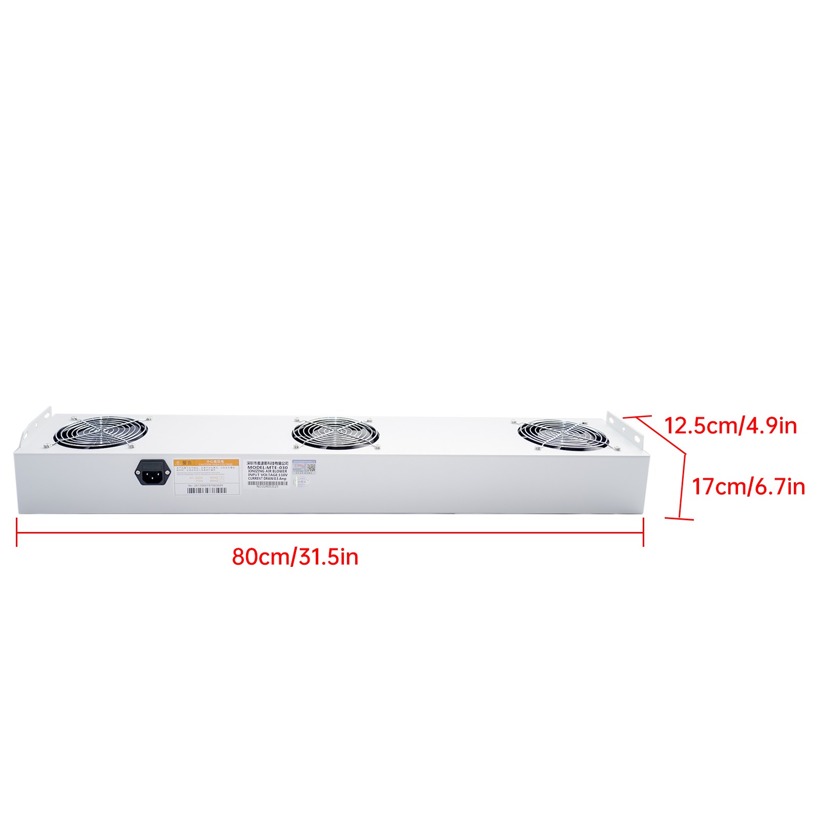 Suspended 3-head Ion Fan Ionizer Ionizing Air Blower Antistatic Cleanroom 110V