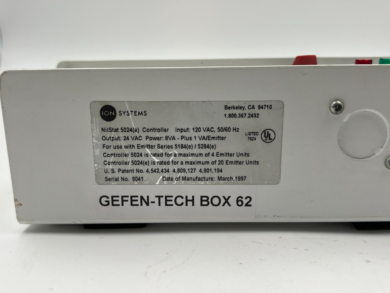 Ion Systems NilStat 5024 Controller