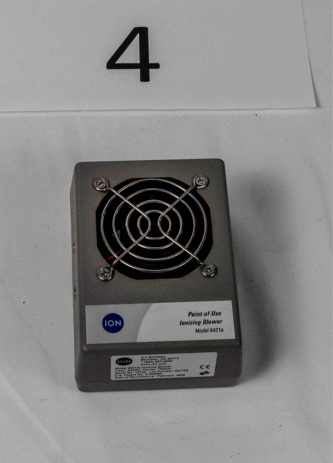 Ion Systems 6421A Ionizing Blower 24VDC 100mA