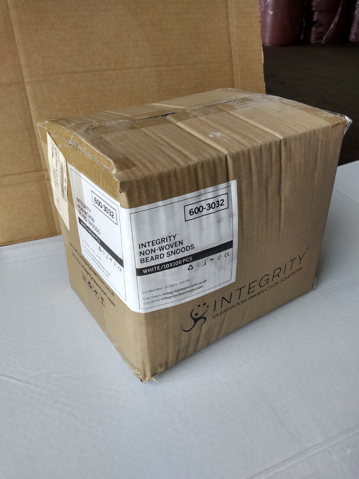 Integrity brand beard covers, non woven white beard snoods, 1000 per case.
