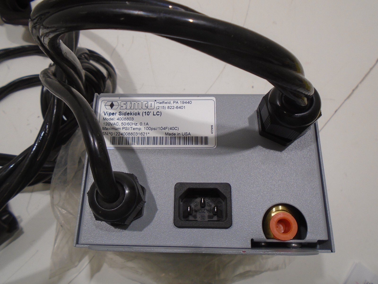 *NEW* SIMCO 4008803 VIPER SIDEKICK W/TREADLITE T-91-SC36 TYPE I *60 DAY WRNTY*