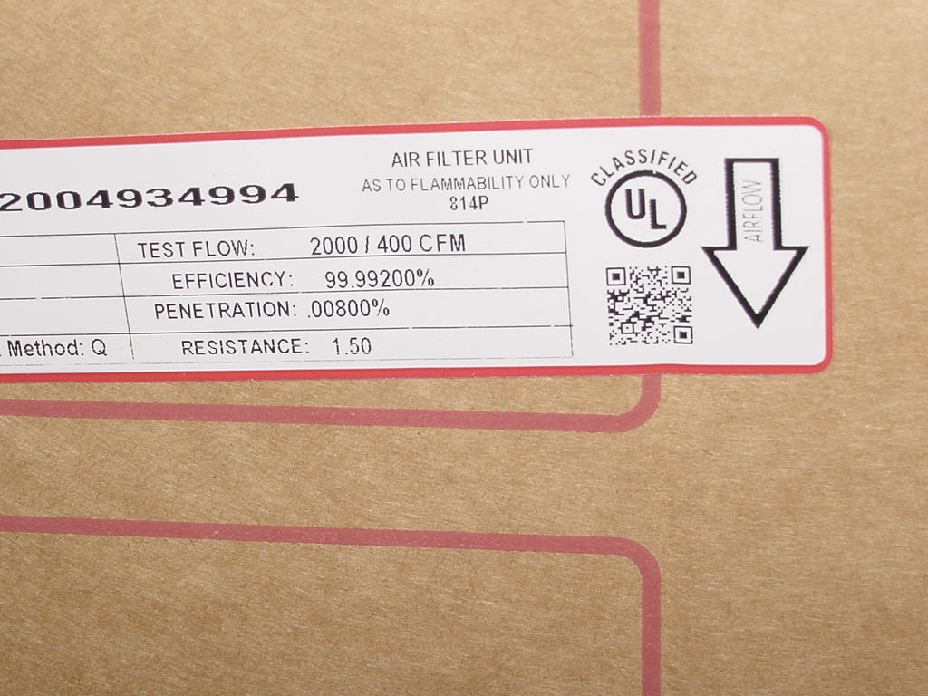 AAF Flanders HEPA Filter T-007-W-05-05-SU-52-00-GG-F Size 24x24x11.5 F060505 NEW