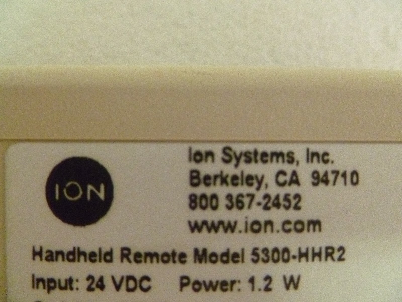 ION SYSTEMS HANDHELD REMOTE 5300-HHR2