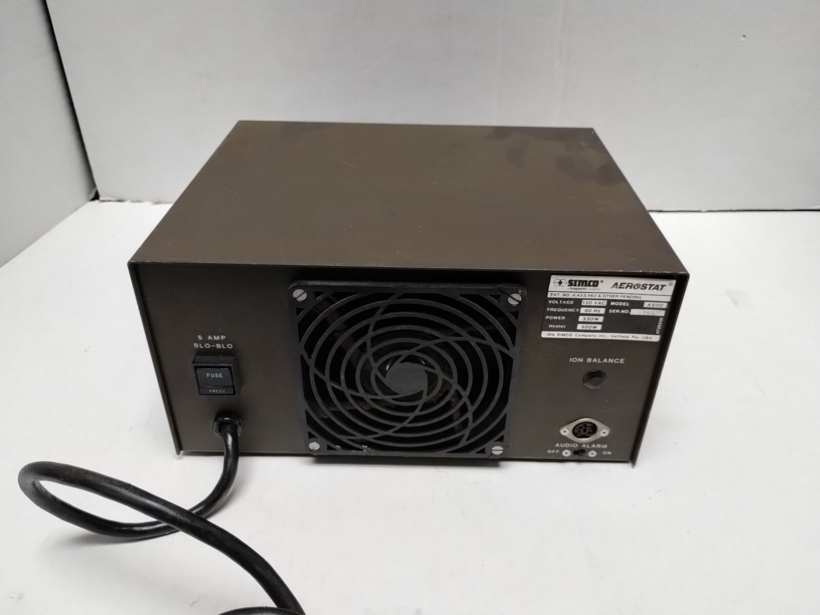 SIMCO AEROSTAT A500 IONIZER W/ HEATER missing stand