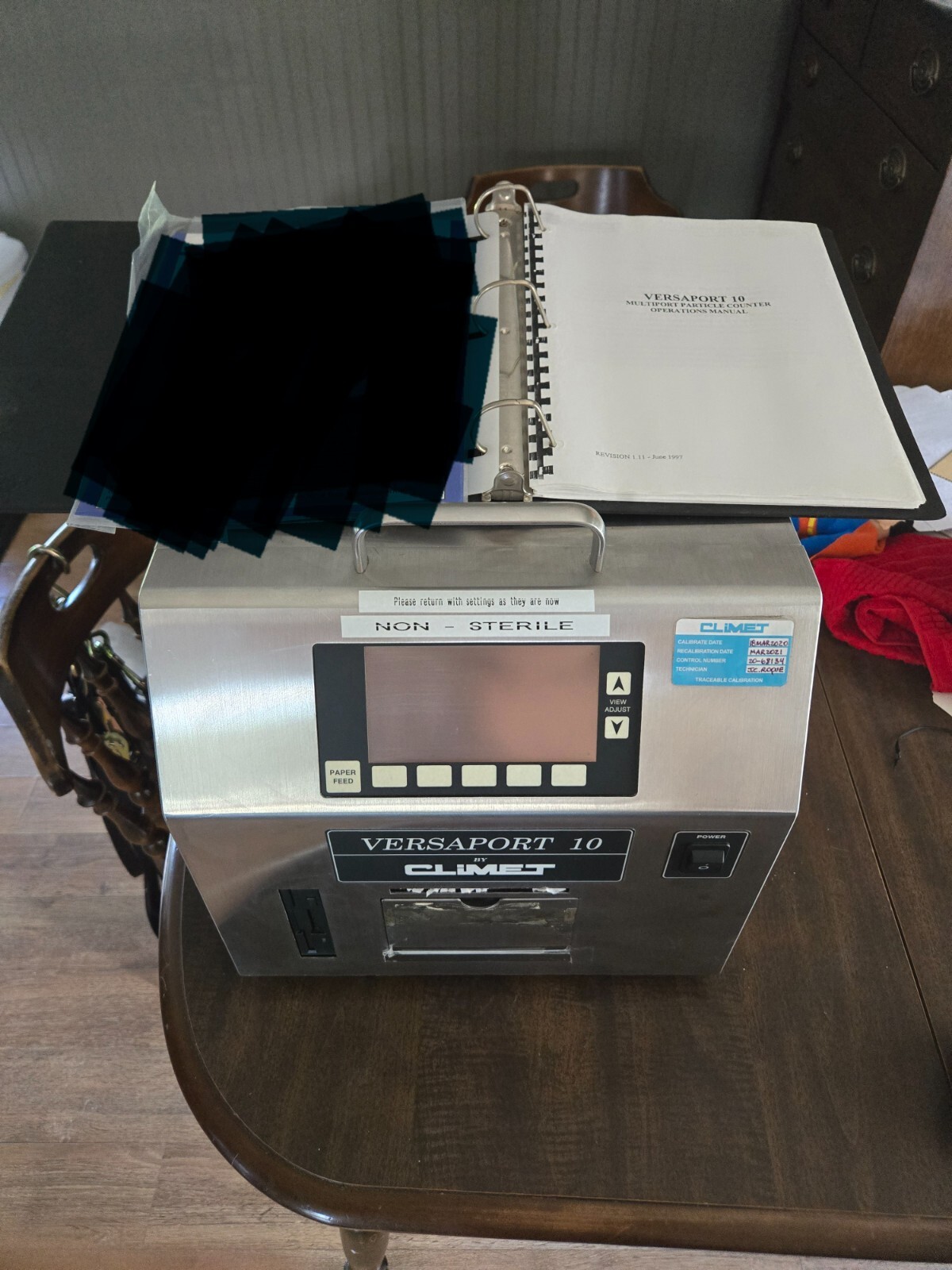 CLIMET VERSAPORT 10A Model Class 1 Laser Device Cleanroom Particle Counter-Works