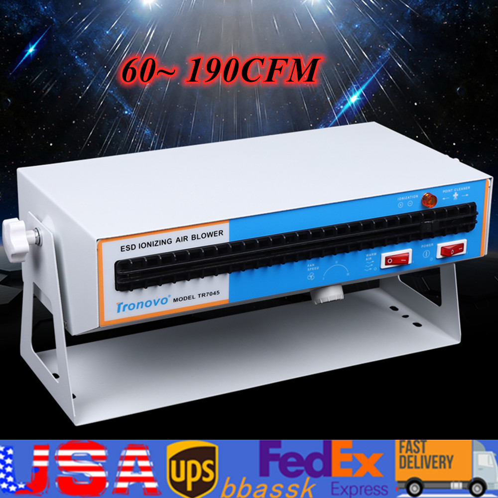 Anti-Static Ionizer Ionizing Air Blower Ion Fan Discharge Static Eliminator 110V