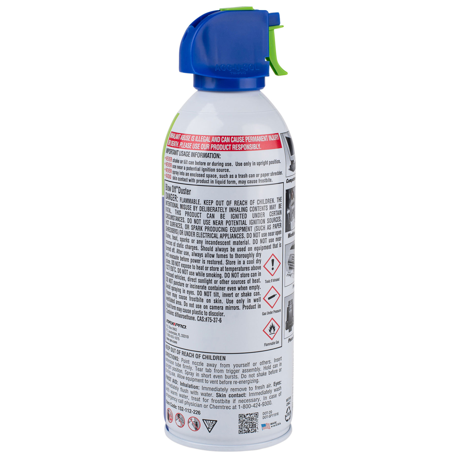Blow Off Duster 10 oz. Can Air Removes Dust and Debris