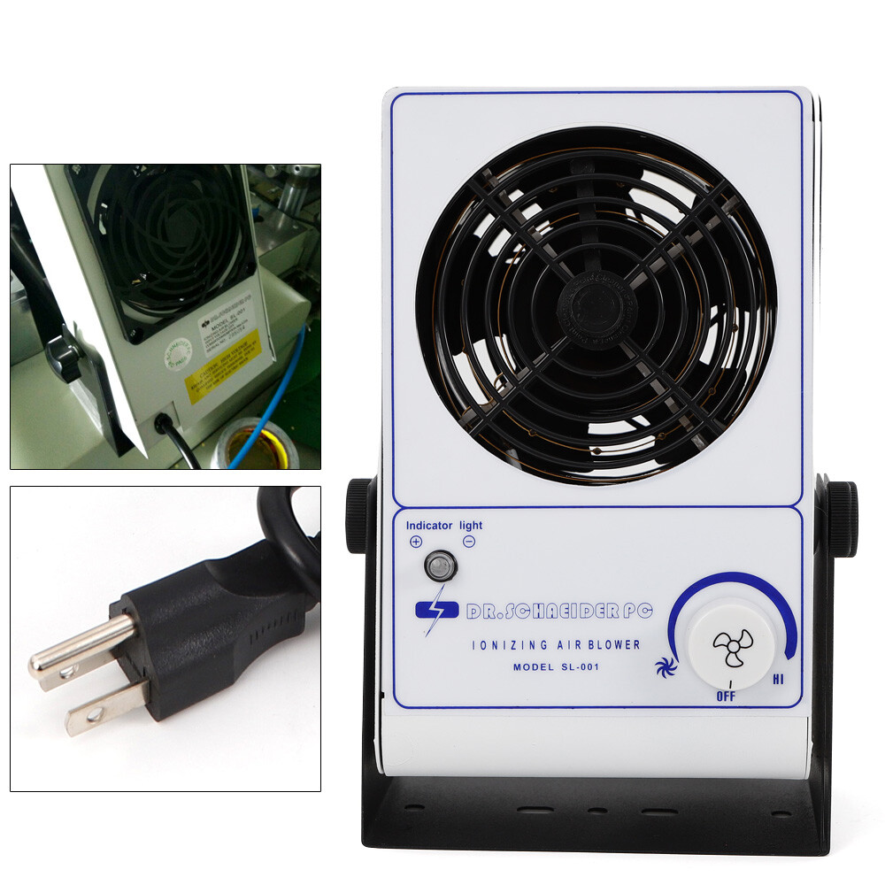PC Ionizing Air Blower Fan Ion Anti-Static Elimination Eliminator Adjustable