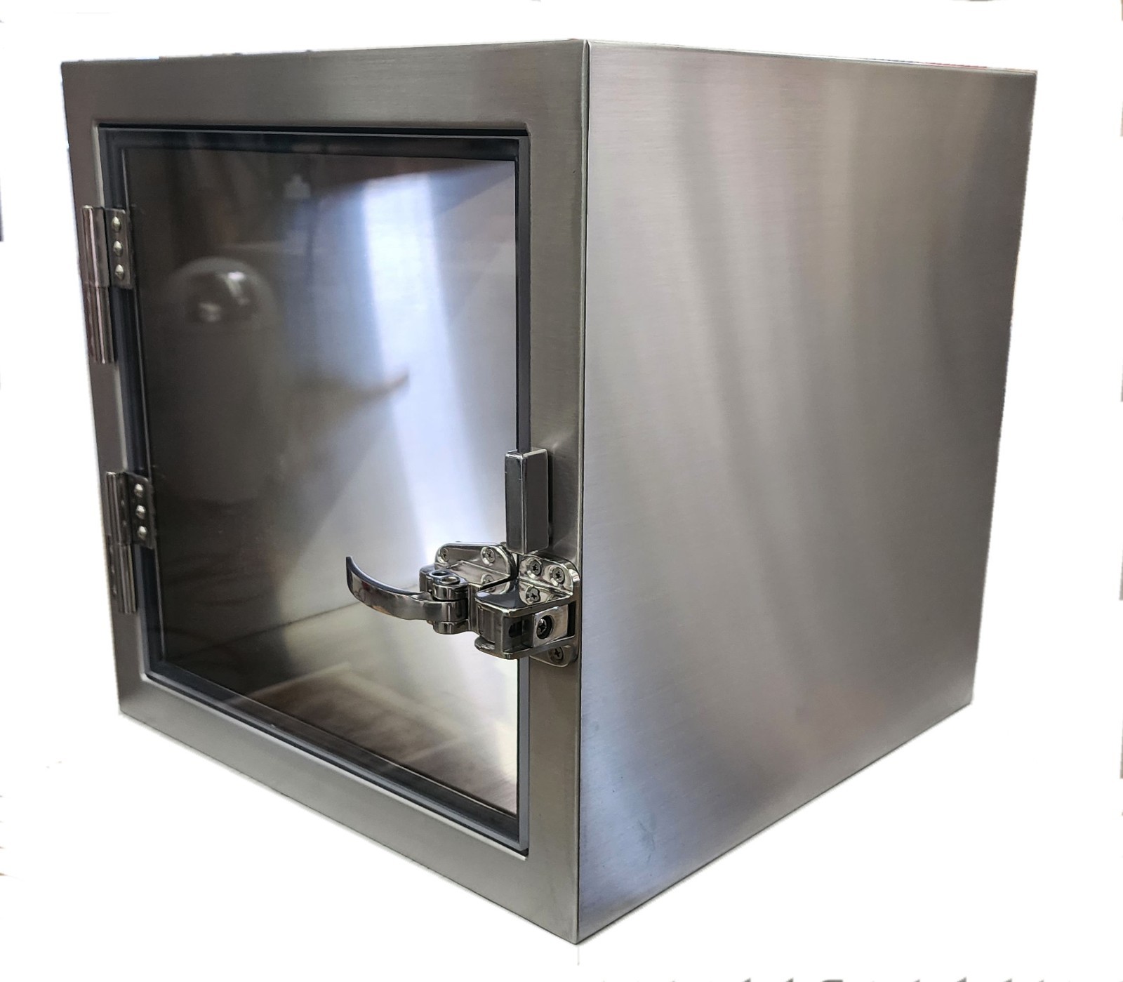 Double wall 304 stainless steel cleanroom pass through 18″ x 18″ x 18″ OD