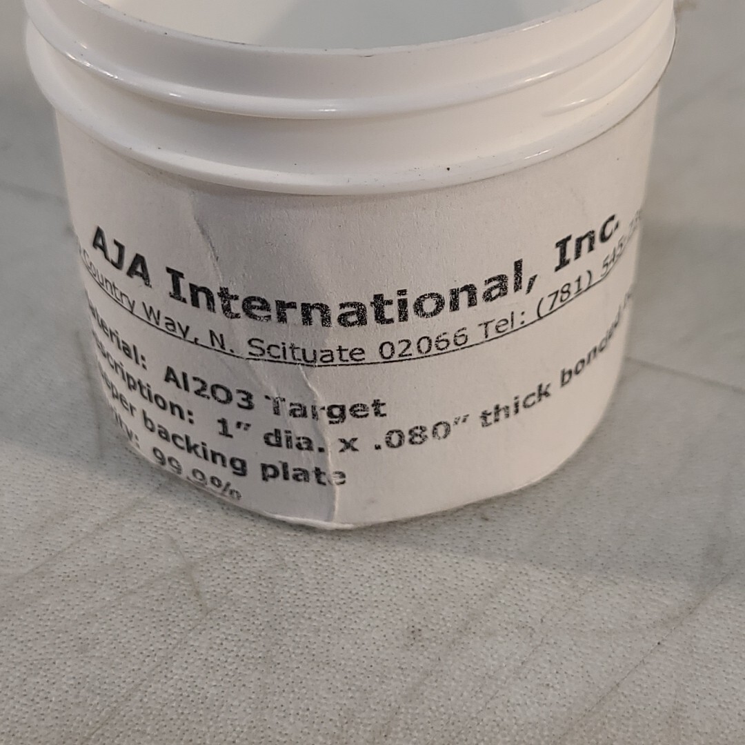 AJA 1″ Keeper Al2O3 Al Target 0.08″ 0.118″ Thick Bonded To Keeper Backing Plate