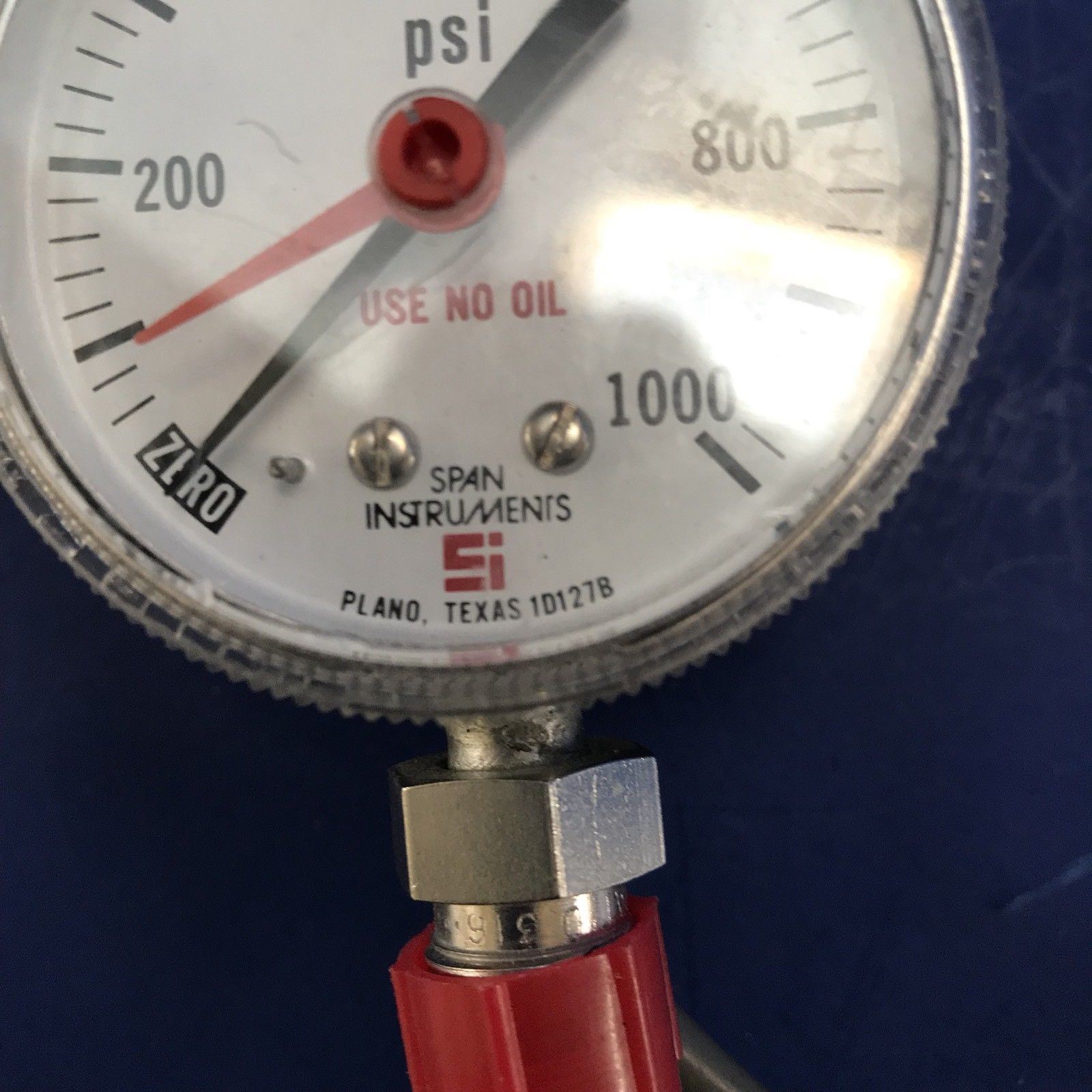 SPAN IPS 122 TYPE 1 Indicating Pressure Switch, 0-1000 psi, 1/4″ MVCR, Used