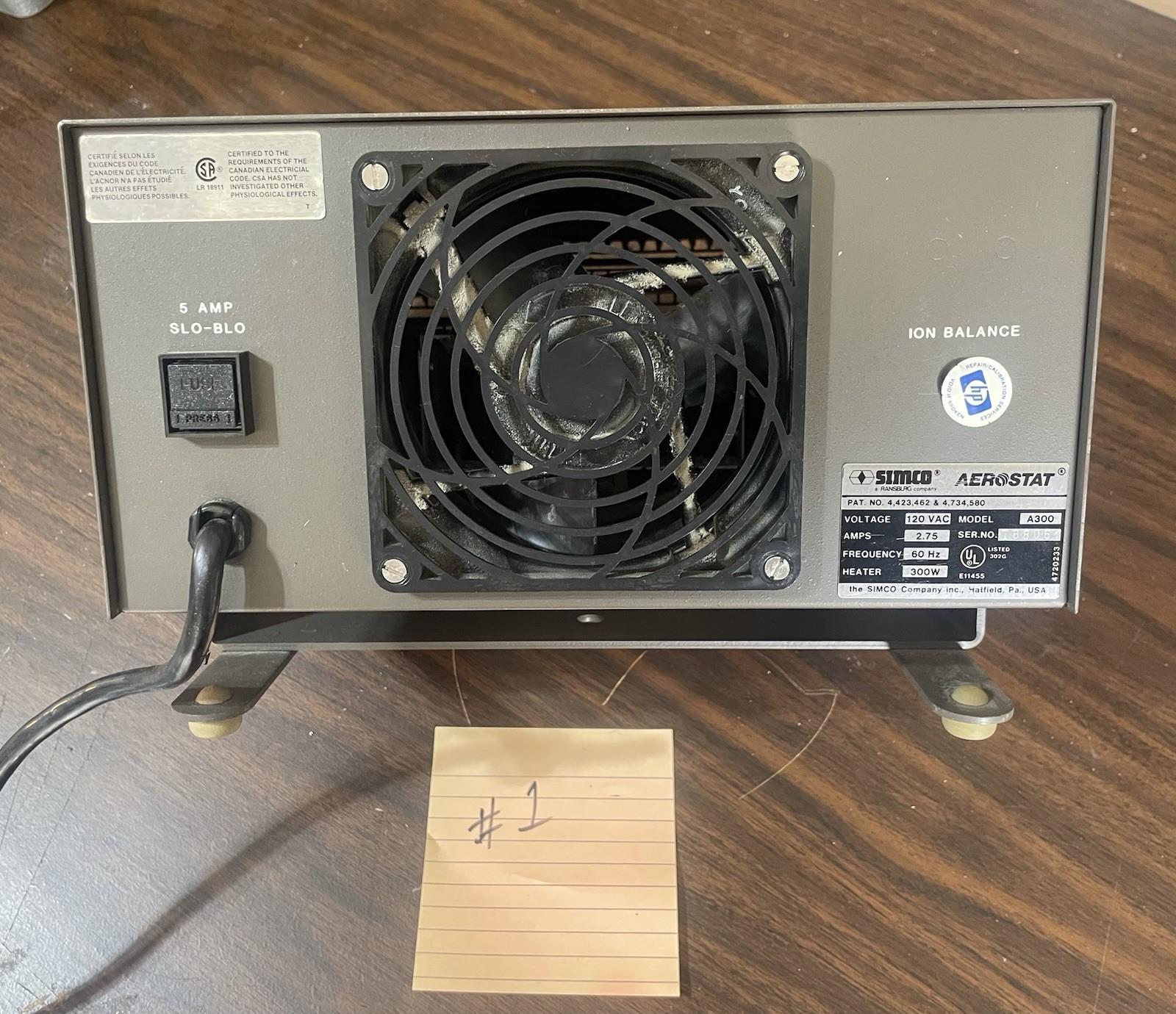 Simco Aerostat A300 Ionized Heated Variable Air Blower | Anti-Static Ref #1