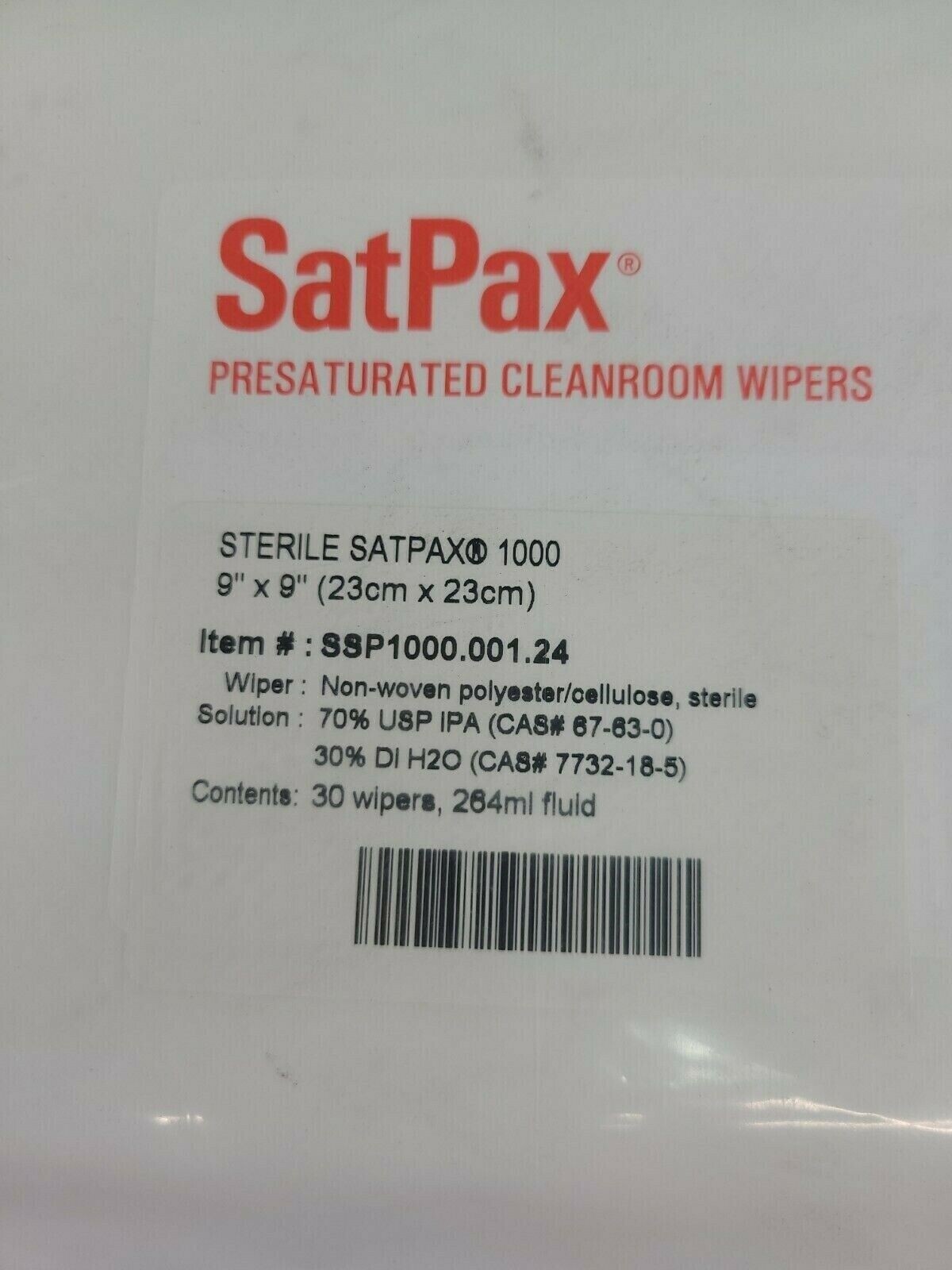 Berkshire SSP1000.001.24 Cleanroom Sterile Wipe-30 ct Pack-9″x9″-White-LOT OF 4