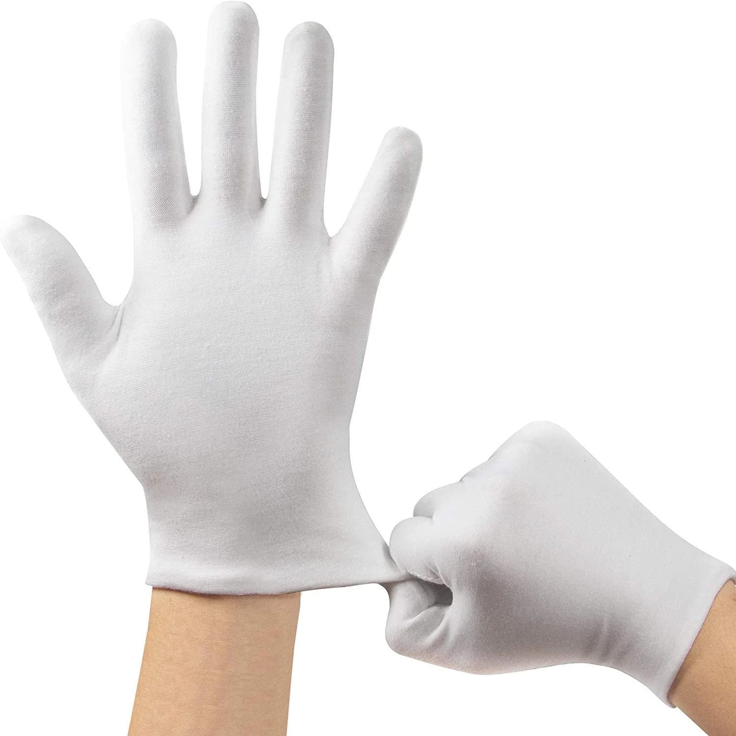 White Cotton Gloves Clean Handling Lint Free 100% Cotton 12 L