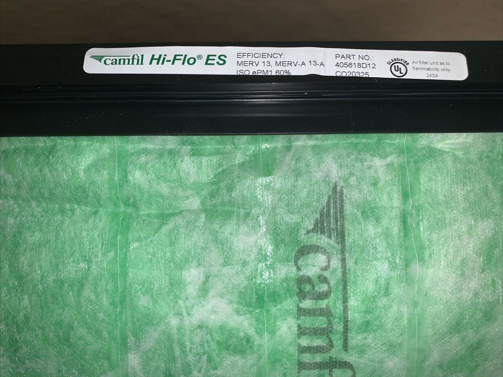 Camfil HI-FLO ES 8PKT 20X20X12 MERV 13 BAG FILTER P/N 405618D12 ~ QUANTITY OF 2