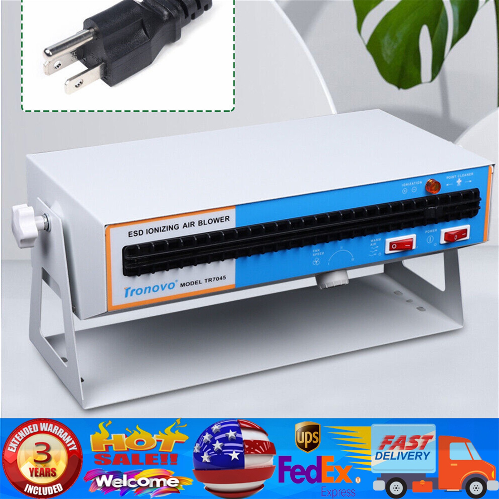Anti-Static Ionizing Air Blower Fan Discharge Static Eliminator Ionizer Ion Fan~