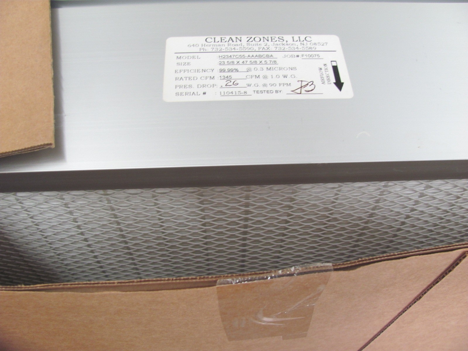 CleanZones – H2347C55-AAABCBA – HEPA FILTER – 23-5/8 x 47/5/8 x 5-7/8 – (1-WEEK)