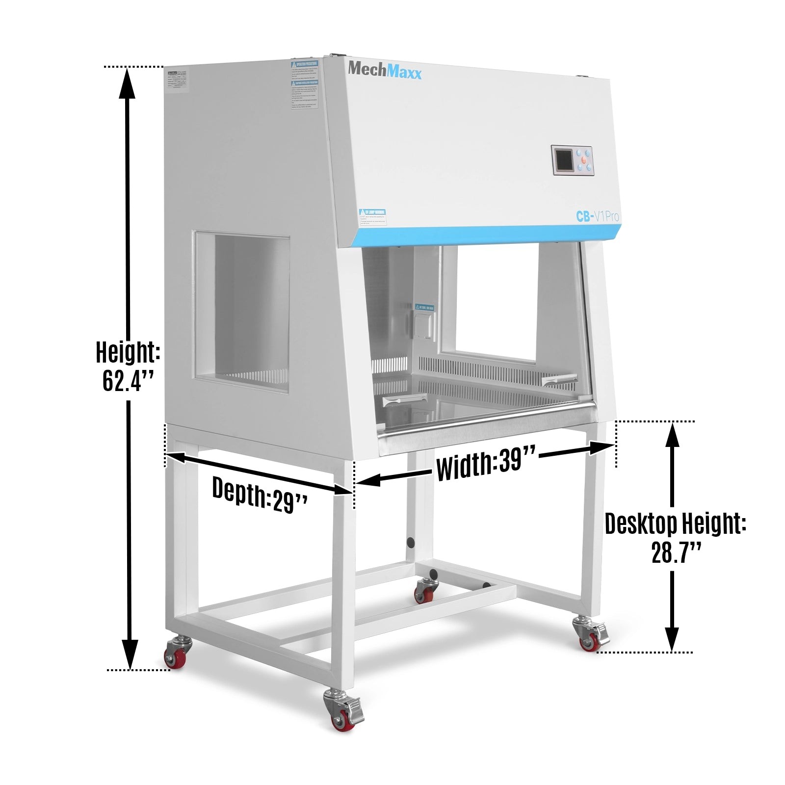 39” Vertical Laminar Flow Clean Bench With HEPA&UV, ISO Class 5, CB-V1Pro