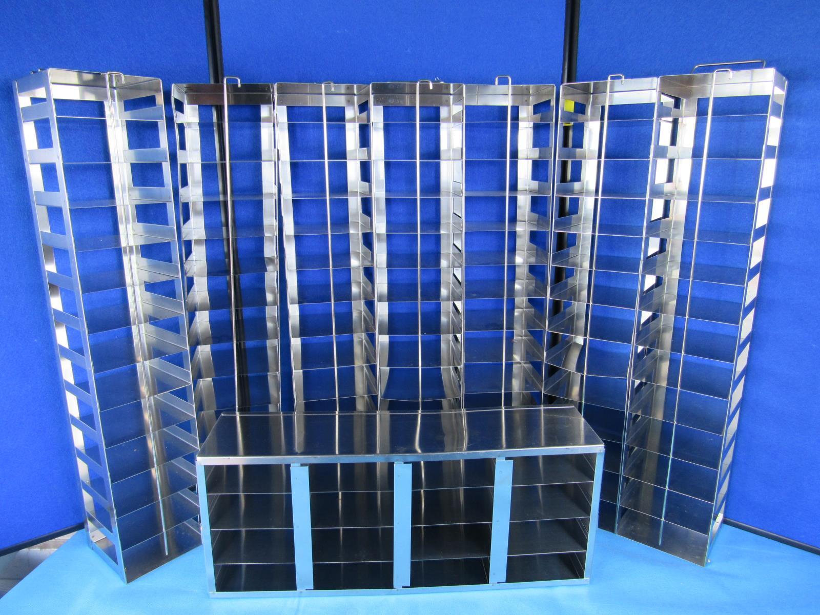 8 Laboratory Stainless Steel Freezer Rack 7 of 28.5×5.5×5.5 and 1 of 22x9x5.5