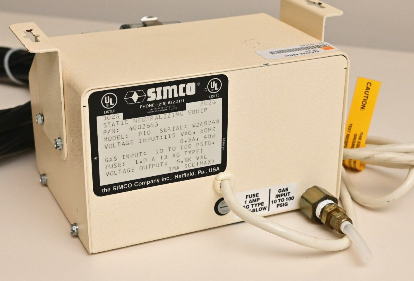 Simco Top Gun Static Neutralizing Blow Off Gun ESD Safety 5.8kV 1-100PSI
