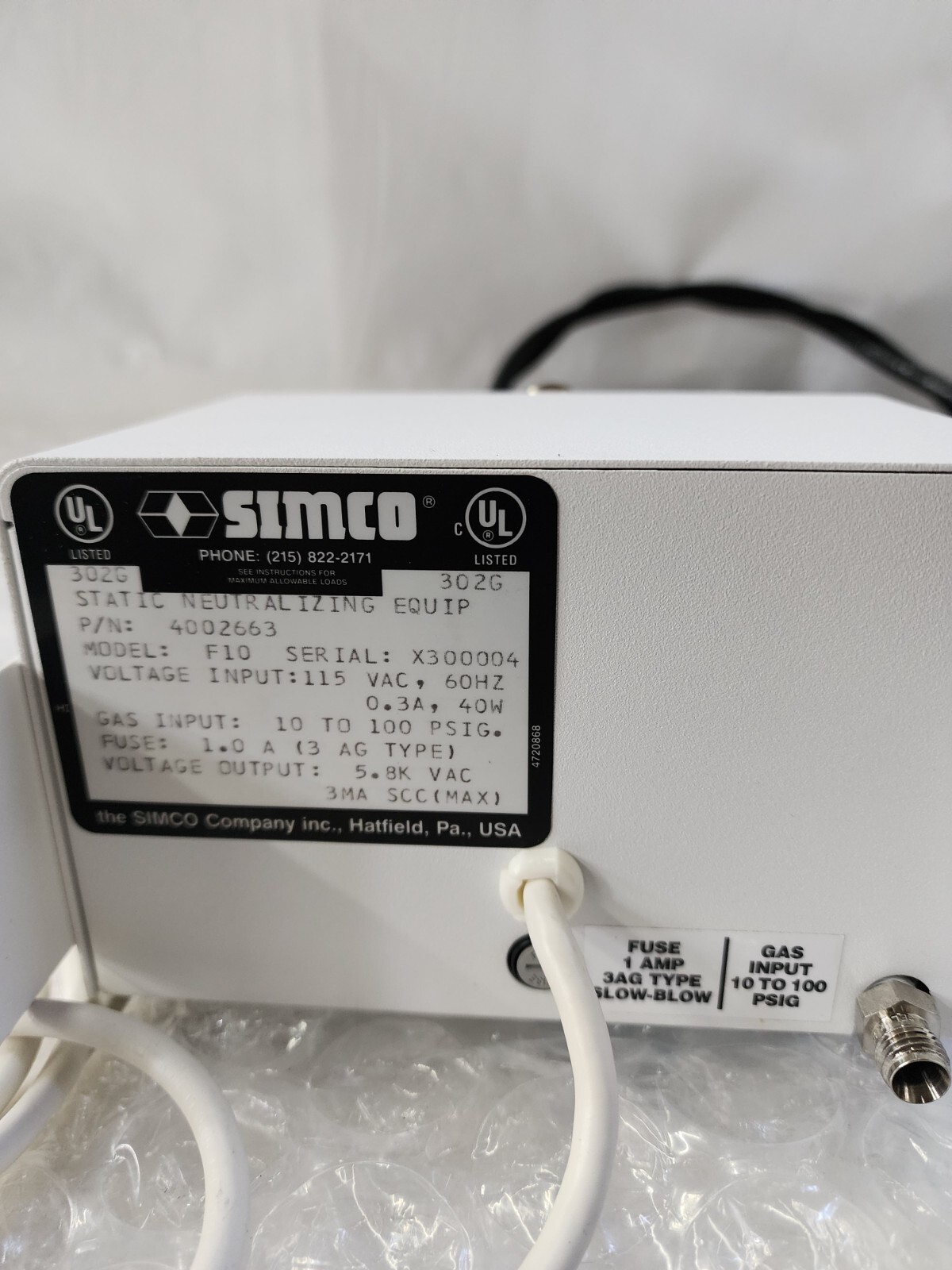 SIMCO TOPGUN STATIC NEUTRALIZING BLOW OFF GUN 4002663