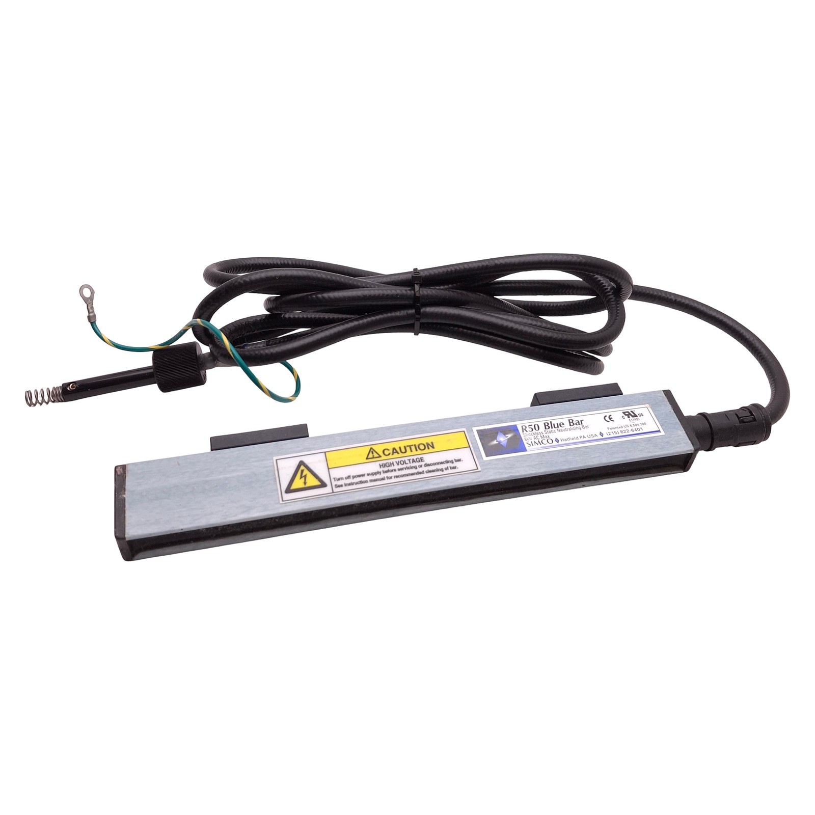 Simco R50 Blue Bar Shockless Static Neutralizing Bar, 8,000VAC Max, Length 16″