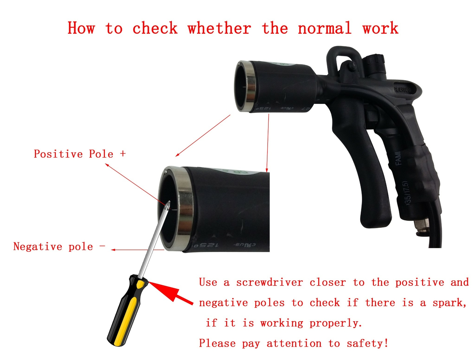 110V Ionizing Air Gun Static Electricity Electrostatic Elimination with 7KV Volt