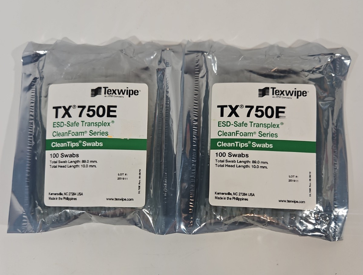 2x TX750E ESD Safe Mini Compressed Cleanroom 200 Swabs Total Texwipe