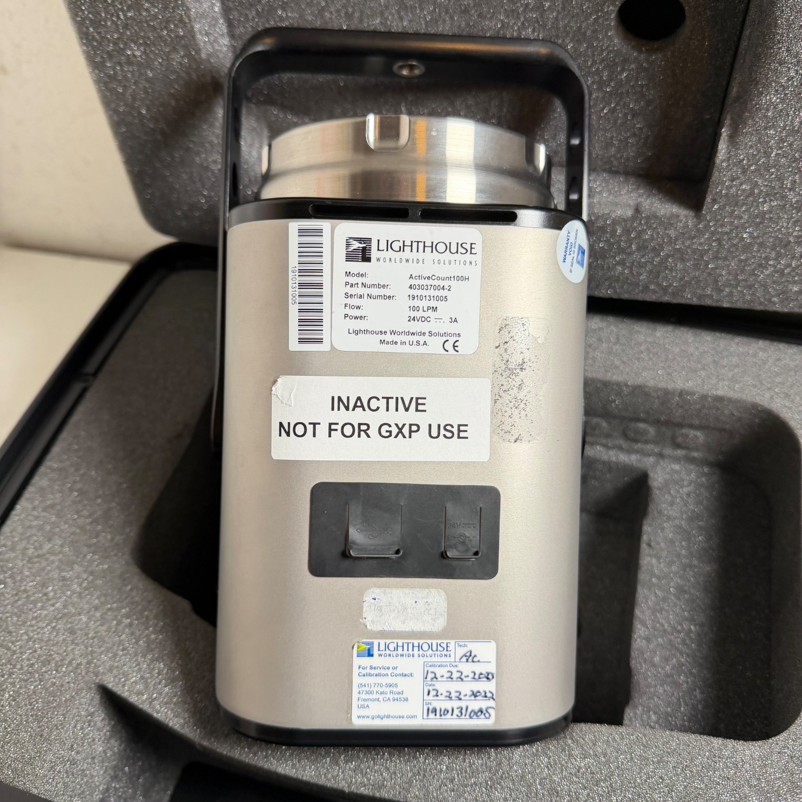 Lighthouse Active Count 100H High-Performance Portable Microbial Air Sampler