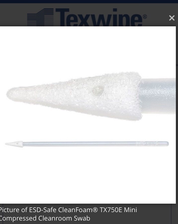 TX750E ESD Safe Mini Compressed Cleanroom Swabs 100pack