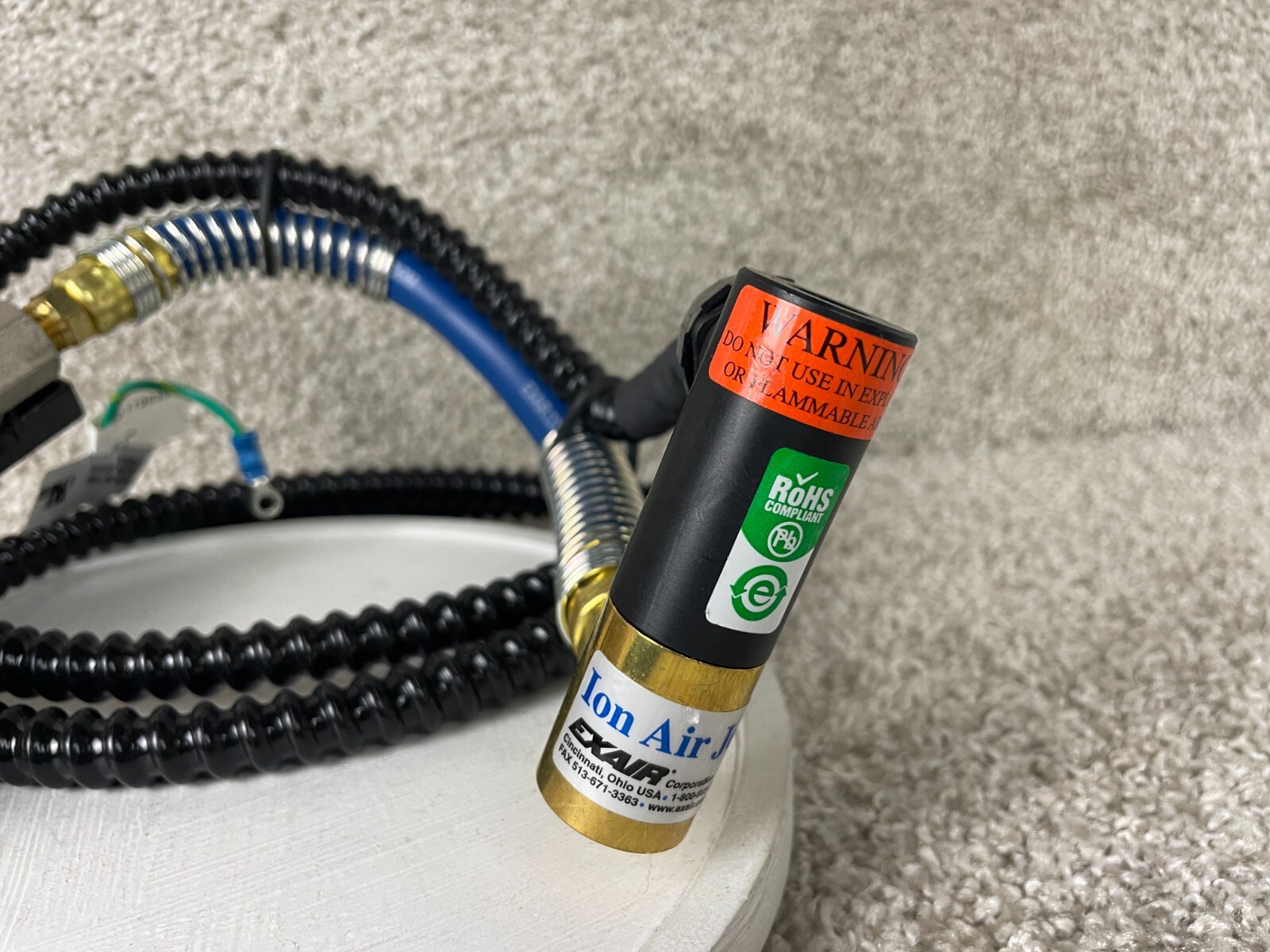 Exair 7194-9362 Ion Air Jet w/ Stay Set Flexible Hose & Mag Base