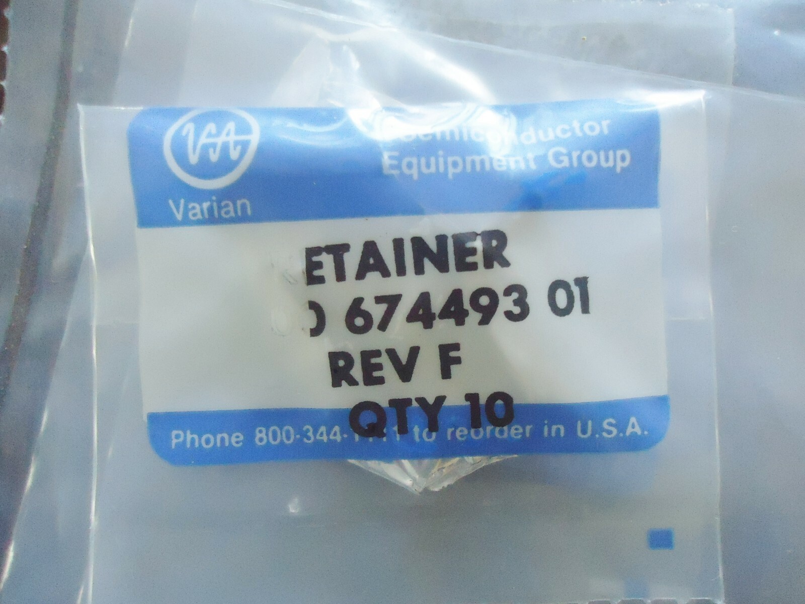 10 NEW VARIAN SEMICONDUCTOR EQUIPMENT GROUP RETAINER/SPRING 00 674493 01 REF. F