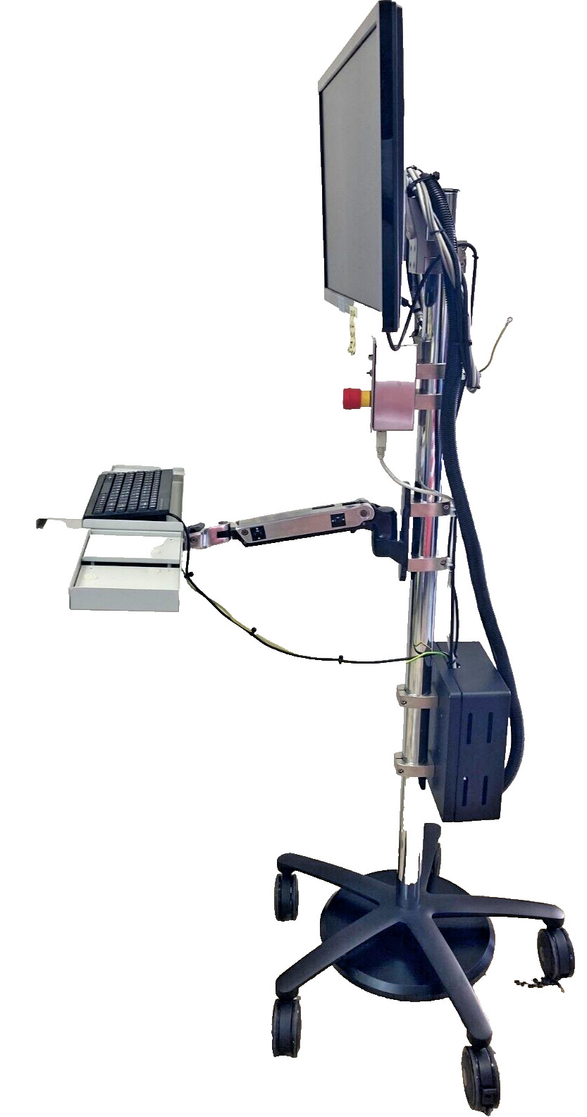 Ergotron Rolling Mobile Computer Cart Sit Stand Combo Extender Clean Room (10818